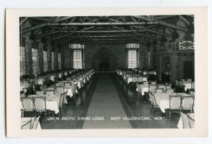 Postcard Union Pacific Dining Lodge West Yellowstone Montana Standard View RPPC 