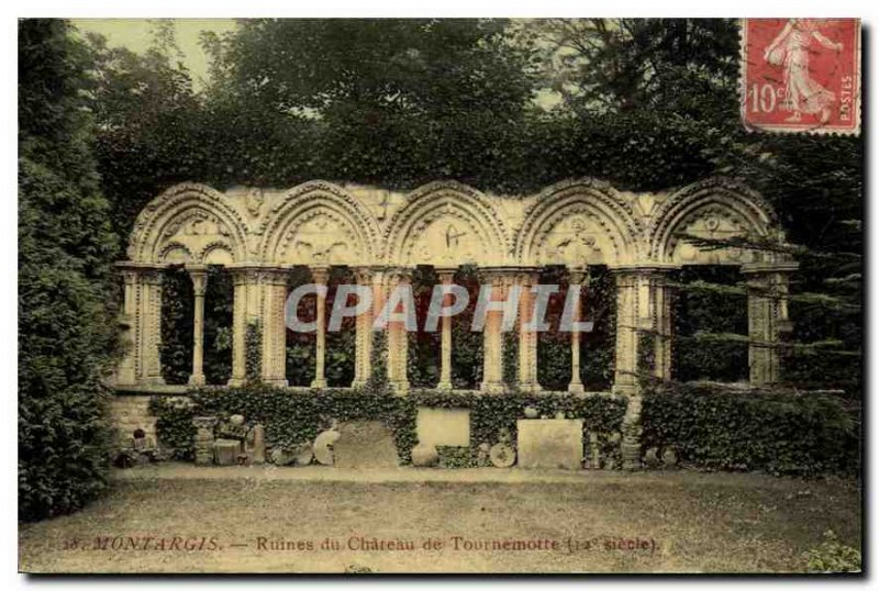 Old Postcard Montargis Ruins of Castle Tournemotte