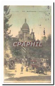 Old Postcard Paris Montmartre Square Saint Pierre (caleche horses) (animated)