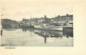 C-1910 Dock Steamboat Sweden Postcard Soderhamn undivided 4224