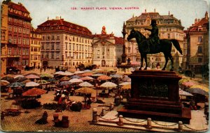 Marketplace Market Place Vienna Austria UNP Unused English DB Postcard C1