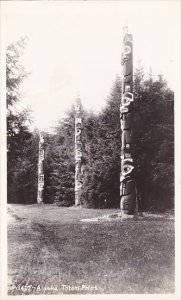 Alaska Indian Totem Poles Real Photo