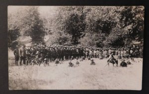 Mint 1918 Postcard RPPC US Army Soldiers w Machine Guns Lake Geneva WI WW1 
