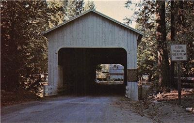 BELKNAP COVERED BRIDGE McKenzie River, Lane County, Oregon 1966 Vintage Postcard