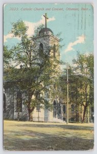 Ottumwa Iowa~Catholic Church & Convent~c1910 Postcard