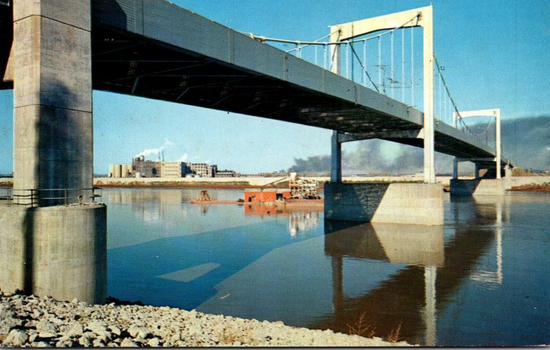 Missouri Kansas City New Paseo Bridge Over Missouri River 1958