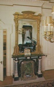 Steinway Piano Fireplace at Governors Mansion Sacramento Calafornia Postcard