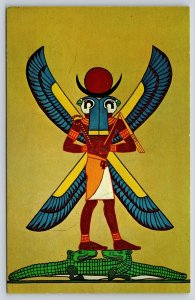 Ohio~Air Force Museum~Khensu Navigator Of The Skies Egyptian Painting~1950s PC