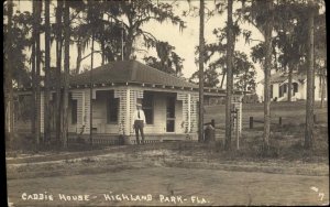 Highland Park FL Golf Club Caddie House c1920 Real Photo Postcard