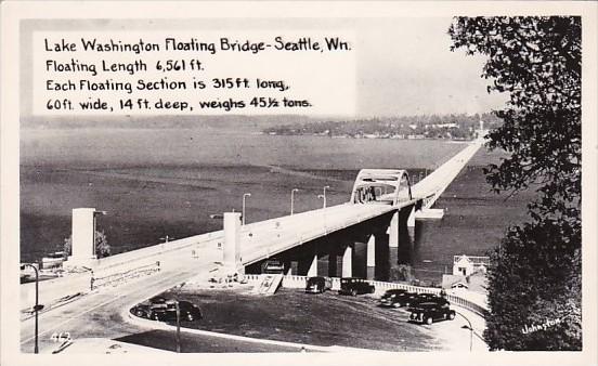 Washington Seattle Lake Washington Floating Bridge Real Photo