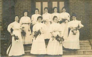 Indiana Logansport Flower Girls RPPC Photo Postcard 22-2057