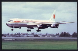 National Airlines Douglas DC-8 touching down at MIAMI International 1950s-1970s