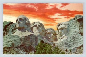 Mount Rushmore Monument Black Hills South Dakota SD Chrome Postcard M5