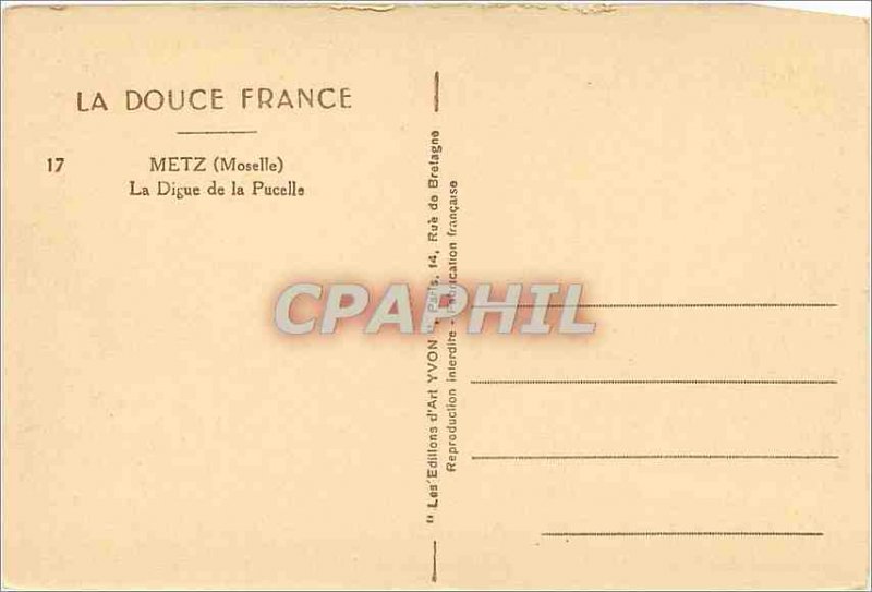 Postcard Old La Douce France Metz Moselle La Digue of the Maid