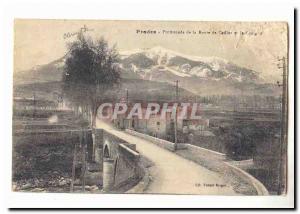 Prades Old Postcard Promenade Road and Canigou Caillar