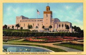 Pennsylvania Harrisburg Zembo Mosque From Italian Gardens Curteich