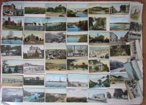 MASSACHUSETTS lot of 47 MA ANTIQUE POSTCARDS