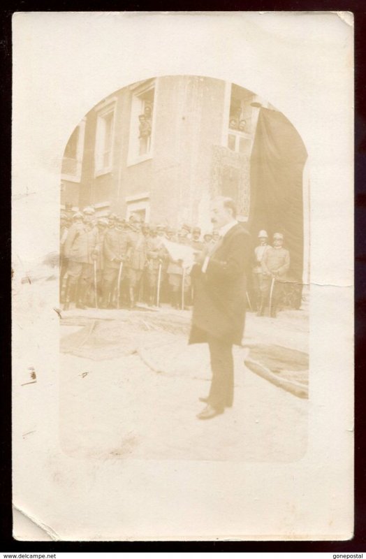 dc1180 - LIBYA Tripoli 1912 Italo-Turkish War. Soldiers Listen to Speech. RPPC