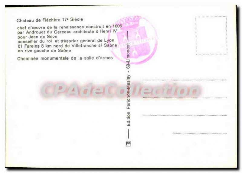Modern Postcard Chateau De Fletcher Chef D'Oeuvre De La Renaissance