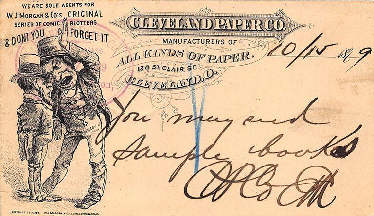 Cleveland OH Paper Company Illustrated 1879 Postal Card