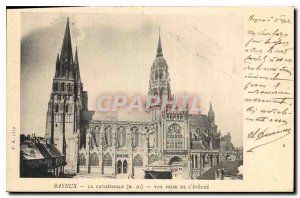 Old Postcard Bayeux Cathedral view taken Eveche