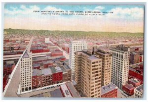 c1940's Four Heaviest Corners in South Birmingham Alabama AL Vintage Postcard 