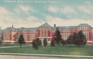Portland Oregon OR Jefferson High School Postcard E42