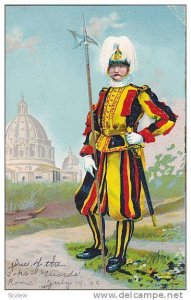 One Of The Pope's Guards, Rome, Italy, PU-1906