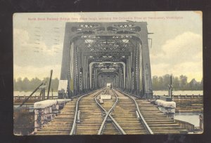 VANCOUVER WASHINGTON NORTH BANK RAILROAD BRIDGE 1909 VINTAGE POSTCARD