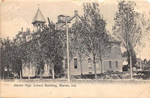 J64/ Warren Indiana Postcard c1910 High School Building 263