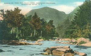 Wilmington Notch NY High Falls Gorge, Cut Logs Litho Postcard Used