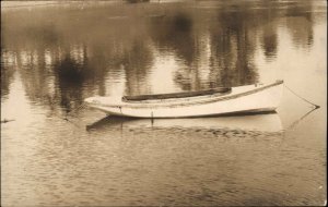 Row Boat on Lake South War?Maine Cancel Probably Warren Mailed to Union RPPC