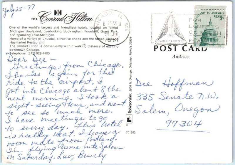 Postcard - The Conrad Hilton - Chicago, Illinois