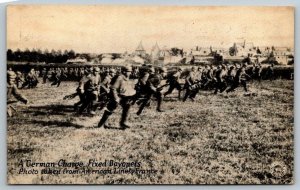 WW1  German Charge  Fixed Bayonets    Postcard