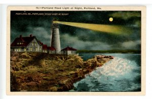 ME - Portland, Cape Elizabeth. Portland Head Lighthouse at Night