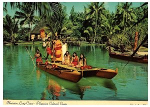 Long Canoe Exotic, Tropical Setting Colorful Costumes Pageant Hawaii Postcard