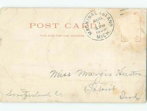 1899 copyright very early view - ARCH ROCK Mackinac Island Michigan MI n6335