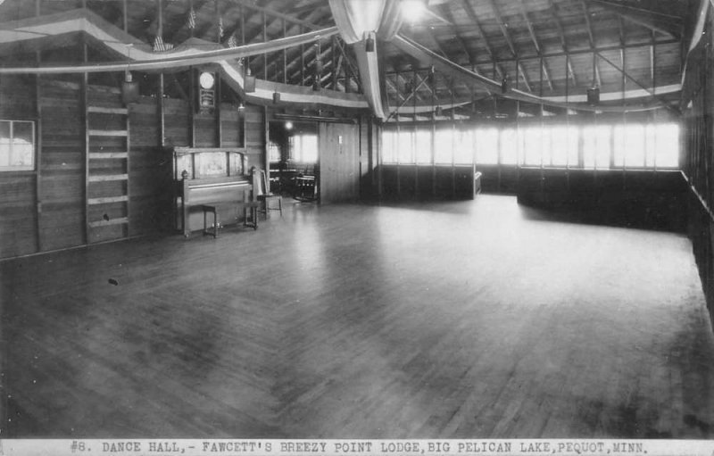 Pequot Minnesota Fawcett's Breezy Point Lodge Dance Hall Real Photo PC JJ658702