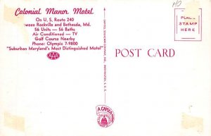 Colonial Manor Motel between Rockville and Bethesda - Rockville, Maryland MD