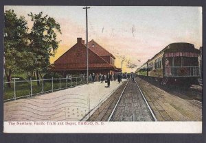 1909 NORTH PACIFIC TRAIN & DEPOT FARGO ND