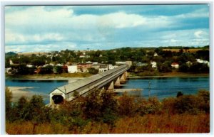 HARTLAND, New Brunswick, Canada ~ World's Longest COVERED BRIDGE c1950s Postcard