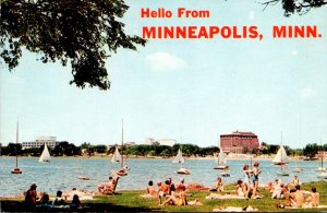 Minnesota Mineapolis Hello Showing Lake Calhoun 1966