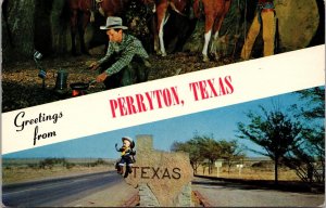 Greetings from Perryton TX Postcard PC88