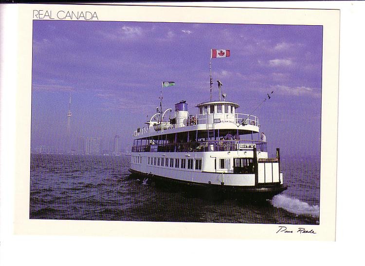 Ferry Leaving Toronto Island, Toronto Real Canada, Ontario, Oversize