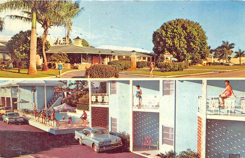 Naples FL Trails End Motor Hotel Edsel Old Car Postcard