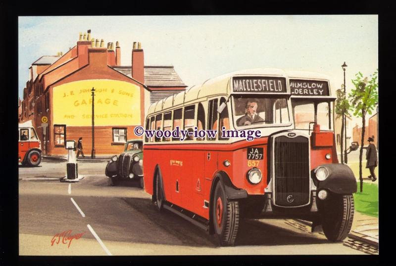 tm6620A - Cheshire Bus - No.857 to Macclesfield - Artist - G.S.Cooper - postcard