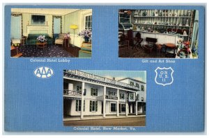 c1940s Colonial Hotel Exterior Roadside New Market Virginia VA Unposted Postcard