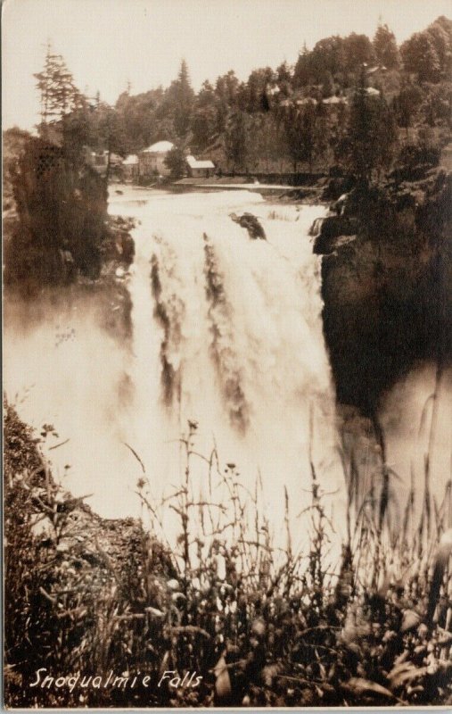 Snoqualmie Falls WA Washington Unused Real Photo Postcard G95