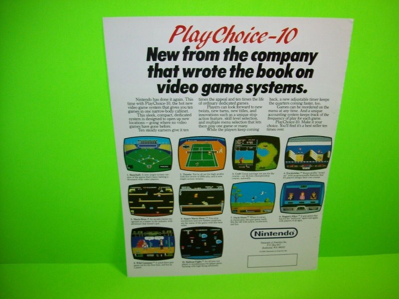 Super Mario Bros Arcade FLYER PlayChoice 10 Original Video Game Art Retro