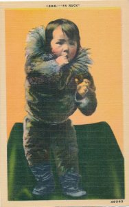 Eskimo Child - Pa Ruck - Alaska - Linen